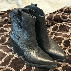 Black Leather Ankle Boots